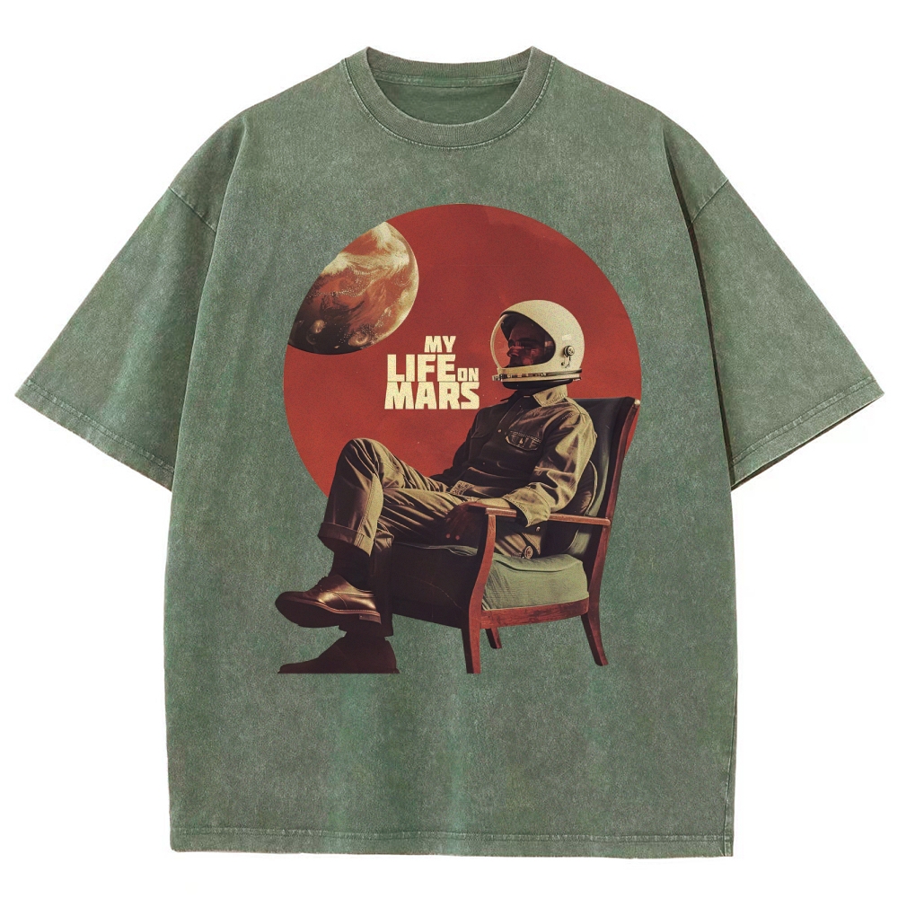 Retro Sci-Fi Astronaut Washed T-Shirt 