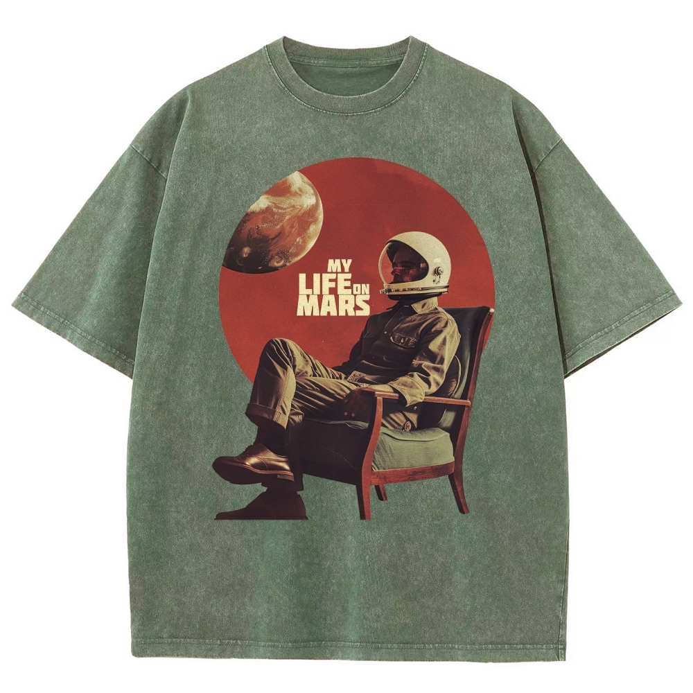 Retro Sci-Fi Astronaut Washed T-Shirt 