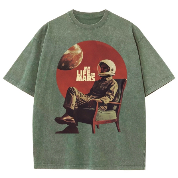 Retro Sci-Fi Astronaut Washed T-Shirt 