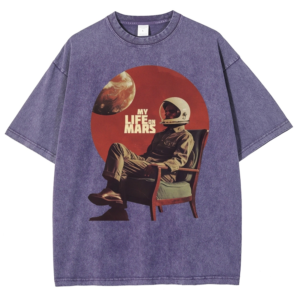 Retro Sci-Fi Astronaut Washed T-Shirt 