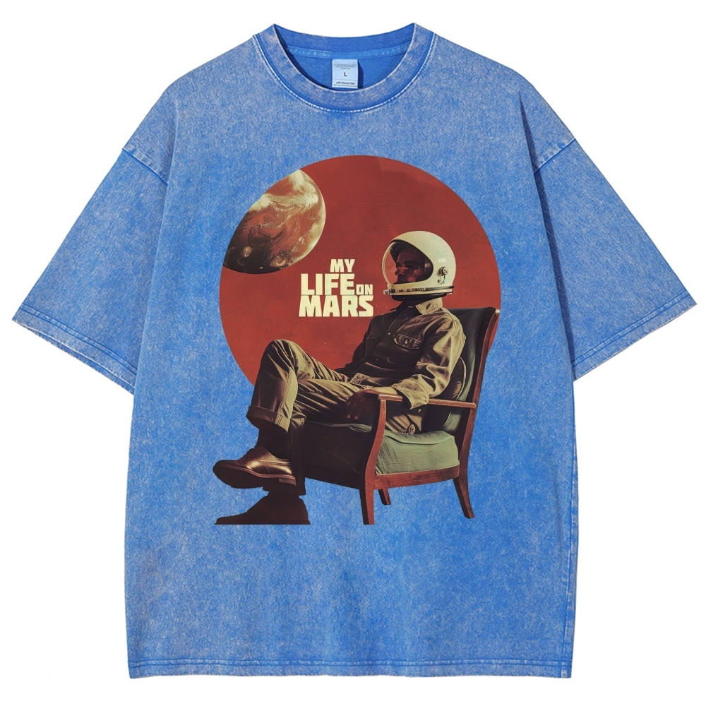 Retro Sci-Fi Astronaut Washed T-Shirt 