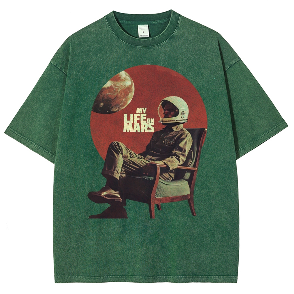 Retro Sci-Fi Astronaut Washed T-Shirt 