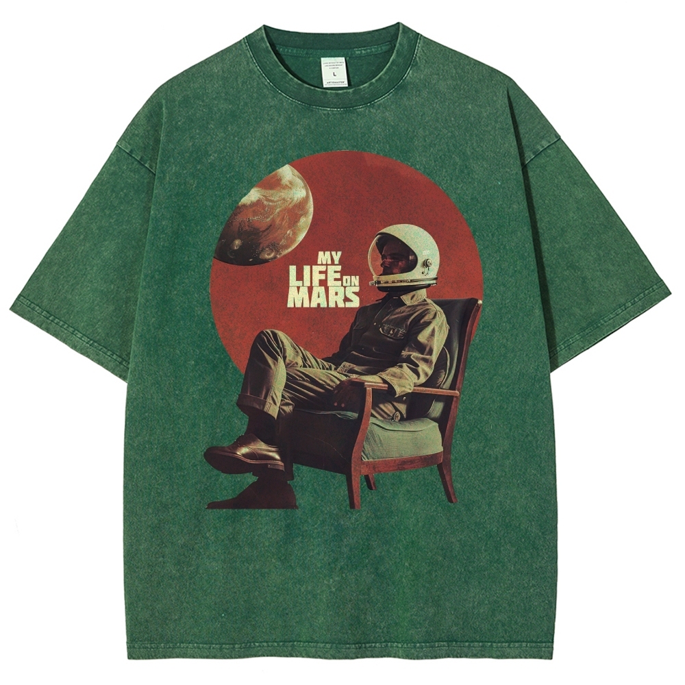 Retro Sci-Fi Astronaut Washed T-Shirt 