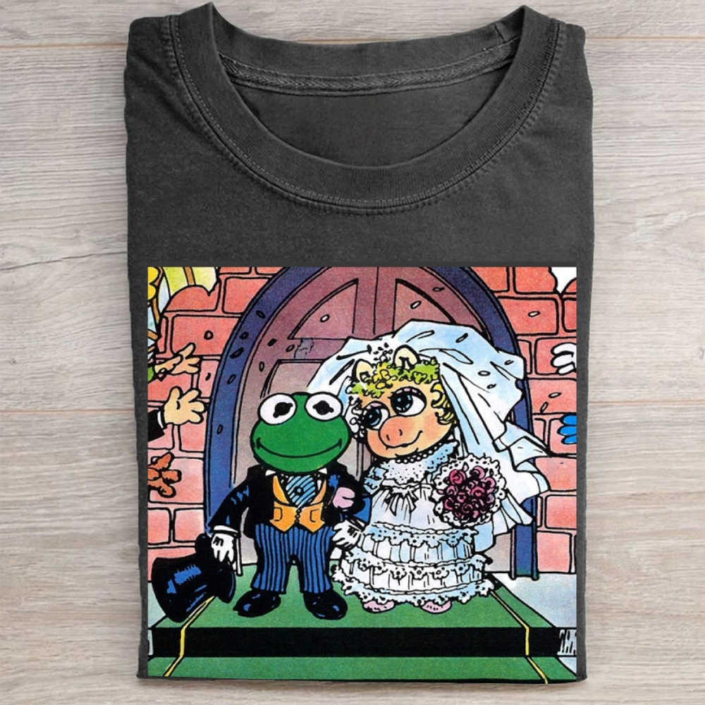 "Muppet Wedding" Kermit & Piggy Vintage Washed Tee