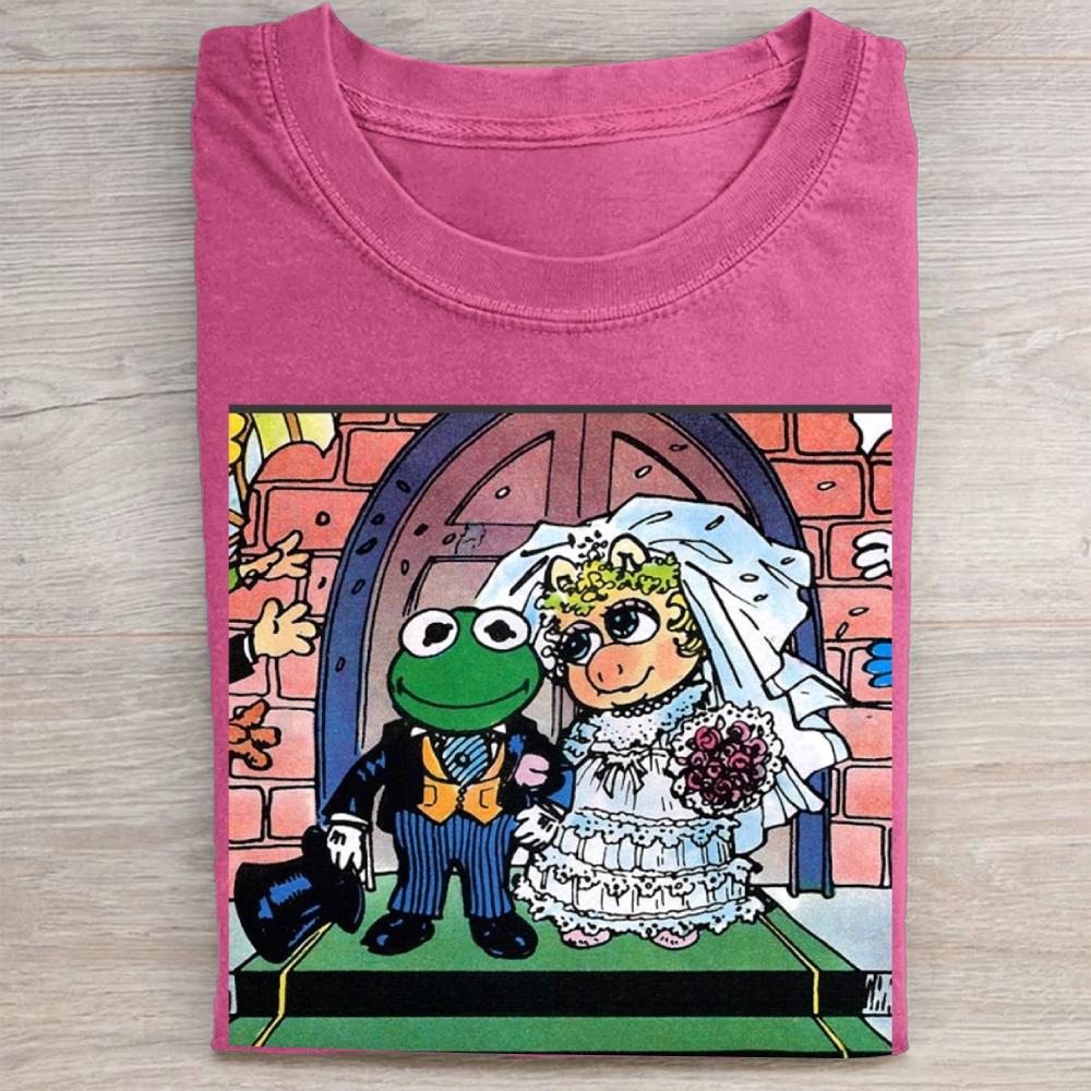 "Muppet Wedding" Kermit & Piggy Vintage Washed Tee