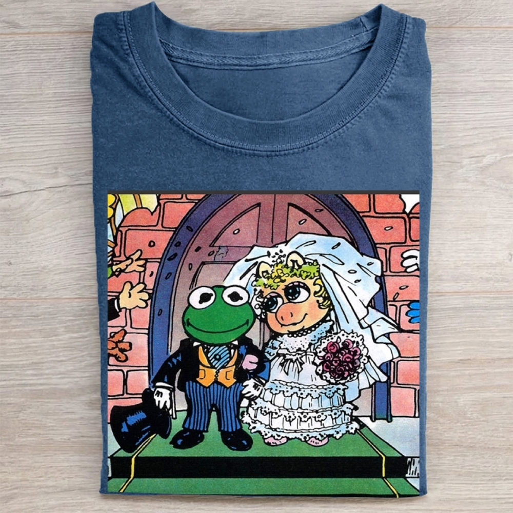 "Muppet Wedding" Kermit & Piggy Vintage Washed Tee