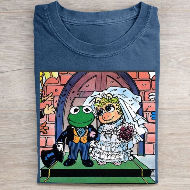 "Muppet Wedding" Kermit & Piggy Vintage Washed Tee