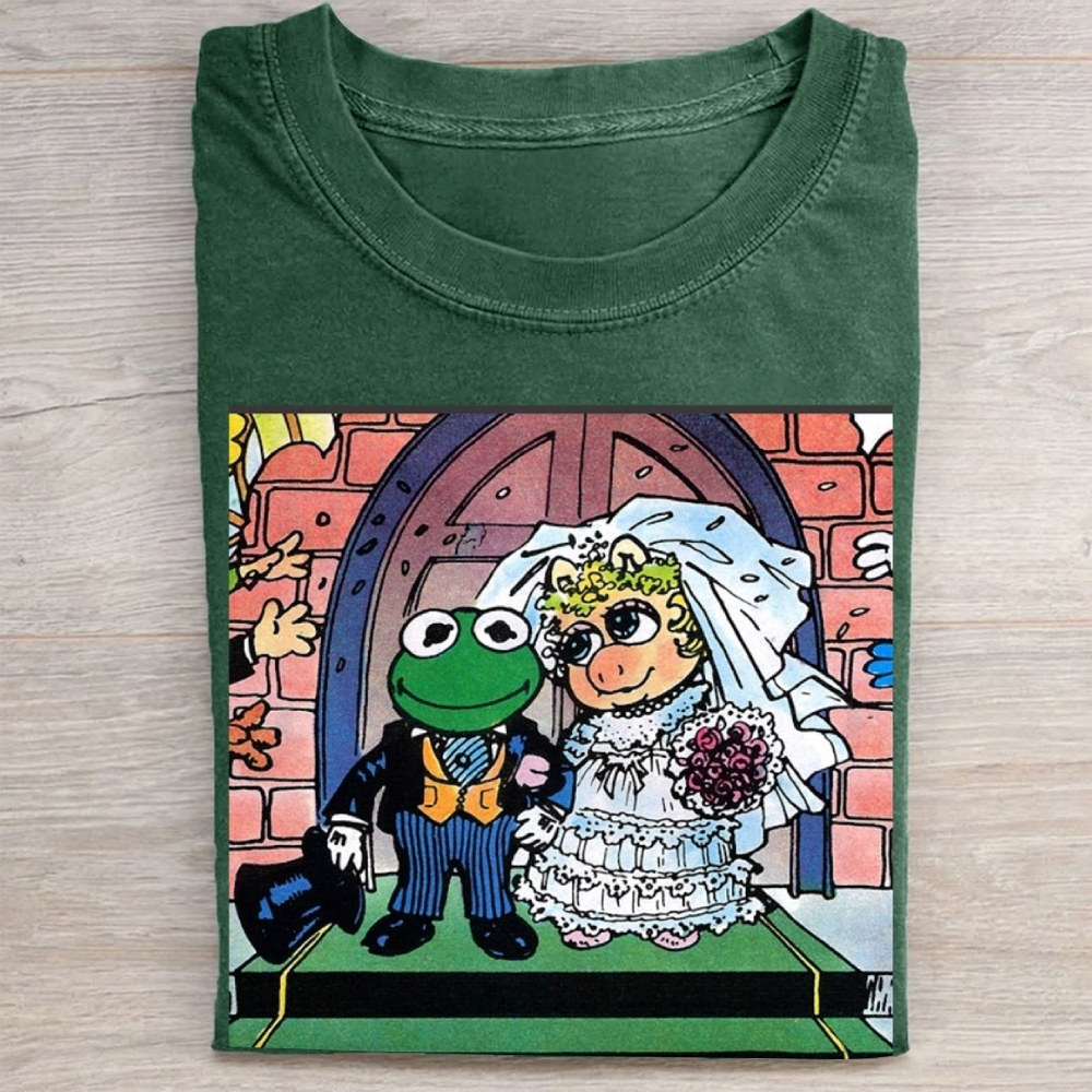 "Muppet Wedding" Kermit & Piggy Vintage Washed Tee