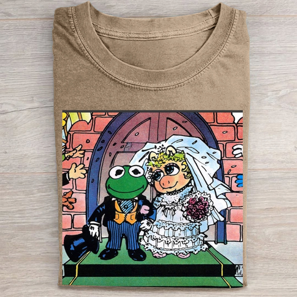 "Muppet Wedding" Kermit & Piggy Vintage Washed Tee