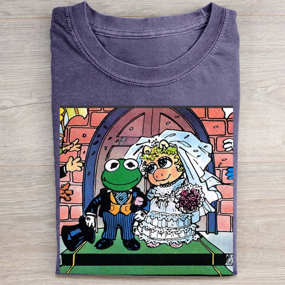 "Muppet Wedding" Kermit & Piggy Vintage Washed Tee