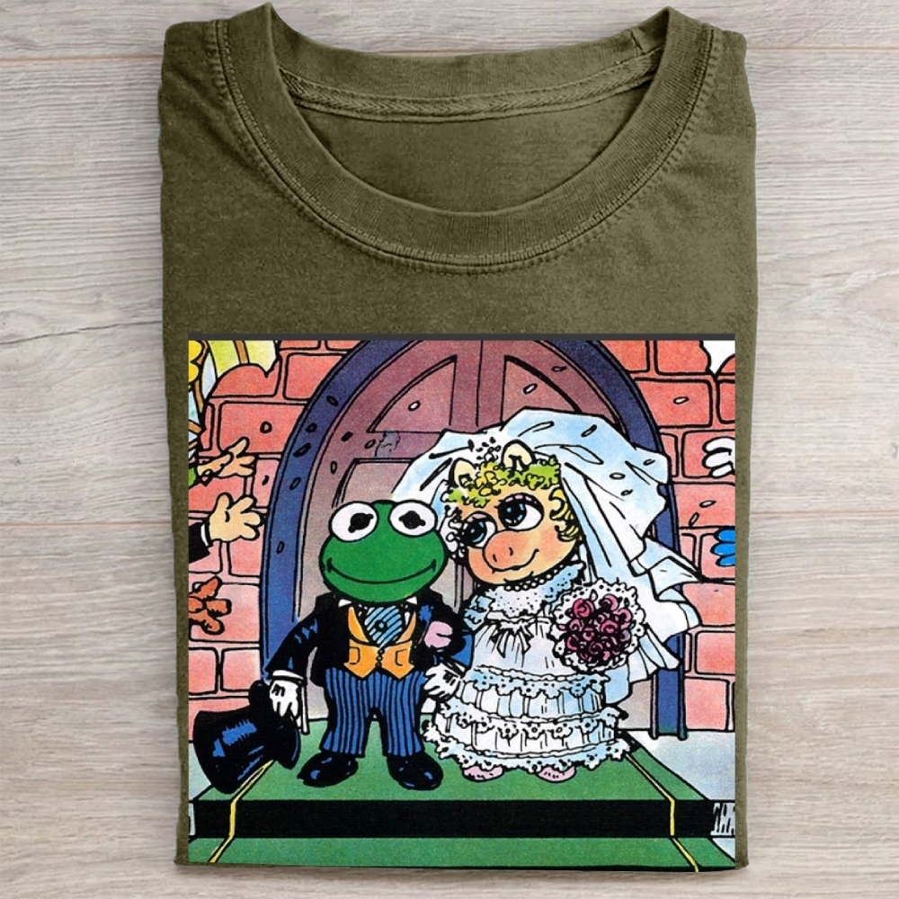 "Muppet Wedding" Kermit & Piggy Vintage Washed Tee