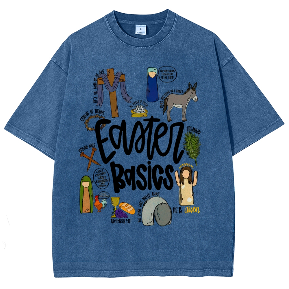 Easter Basics Vintage Distressed Washed T-Shirt 