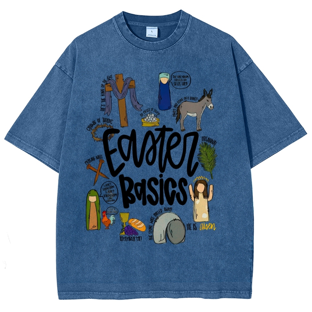 Easter Basics Vintage Distressed Washed T-Shirt 
