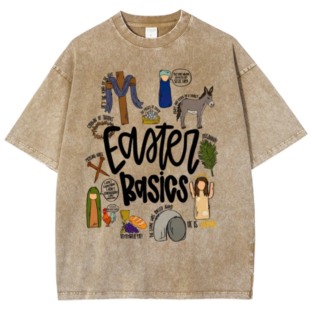 Easter Basics Vintage Distressed Washed T-Shirt 
