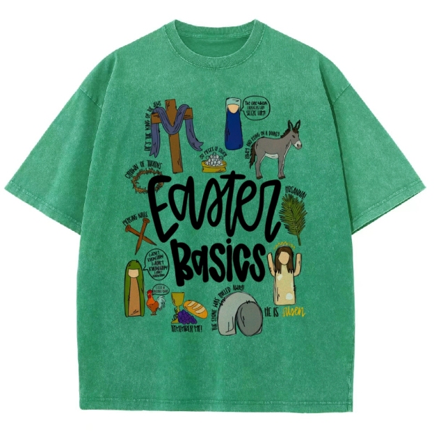 Easter Basics Vintage Distressed Washed T-Shirt 