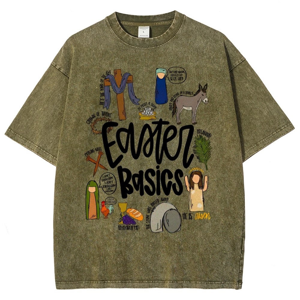 Easter Basics Vintage Distressed Washed T-Shirt 