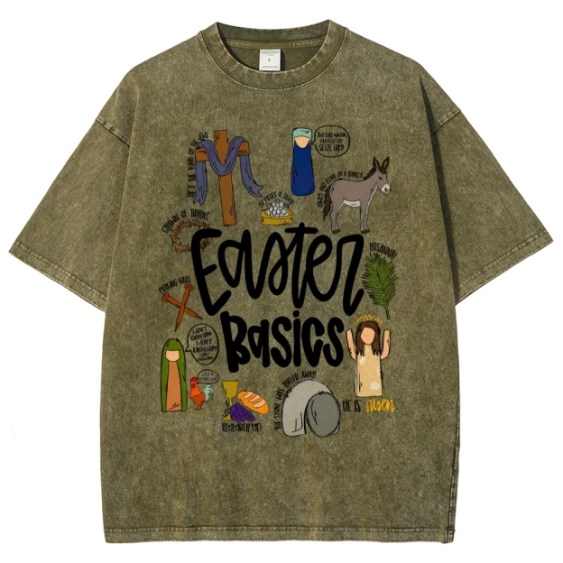 Easter Basics Vintage Distressed Washed T-Shirt 