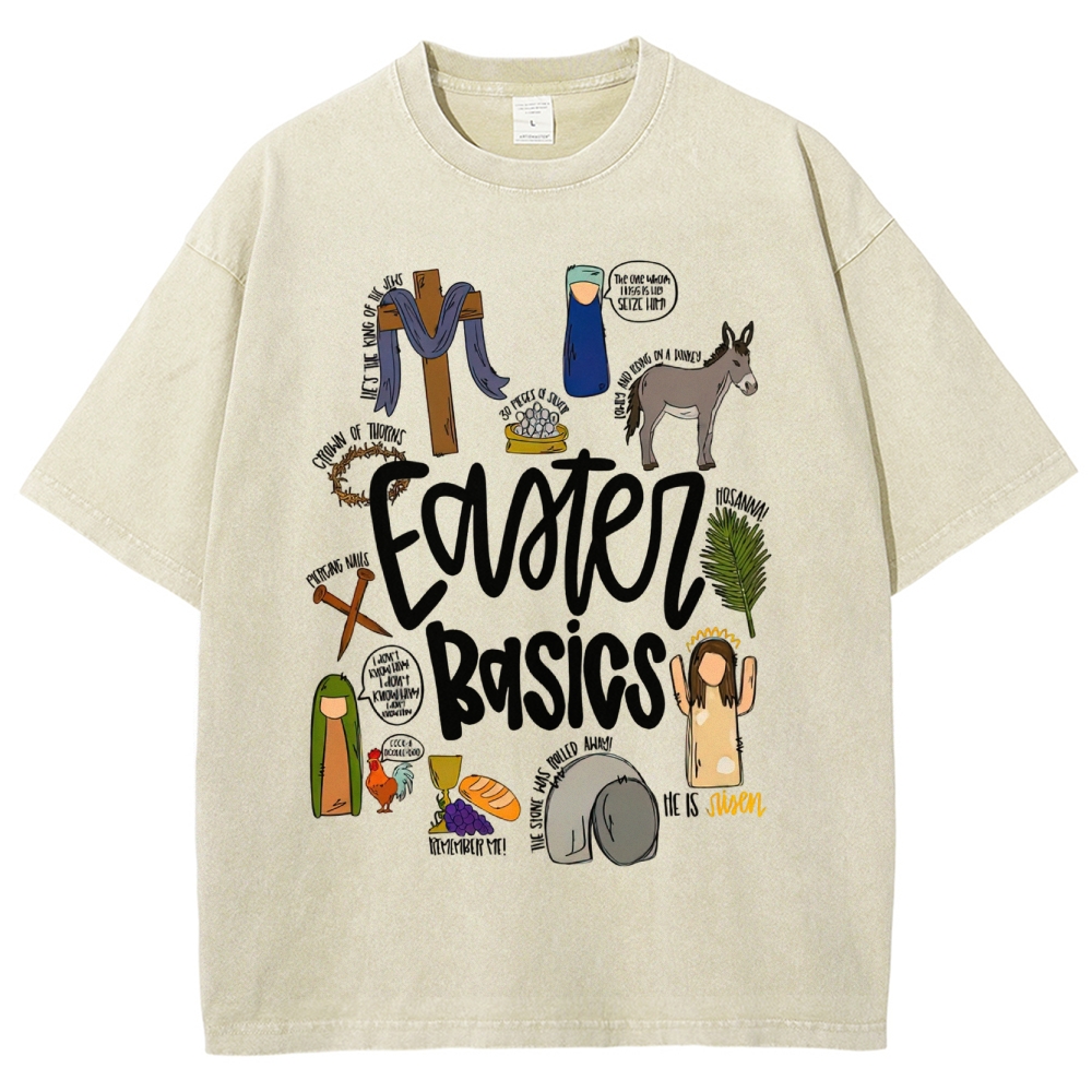 Easter Basics Vintage Distressed Washed T-Shirt 