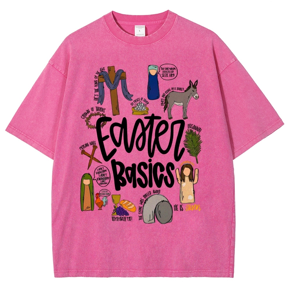Easter Basics Vintage Distressed Washed T-Shirt 