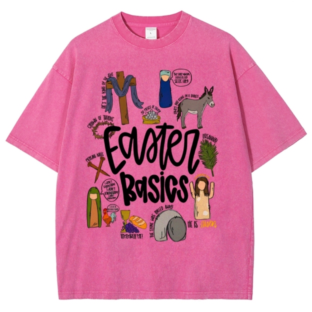 Easter Basics Vintage Distressed Washed T-Shirt 