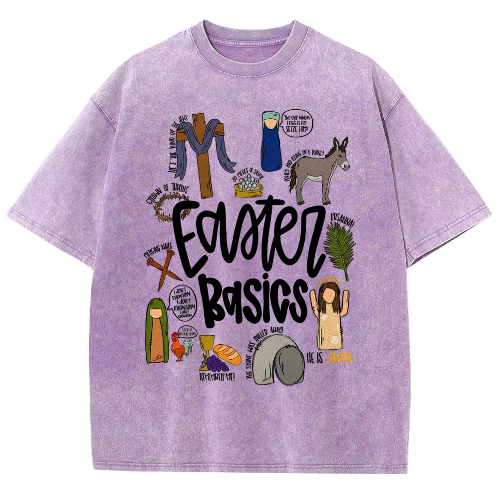 Easter Basics Vintage Distressed Washed T-Shirt 