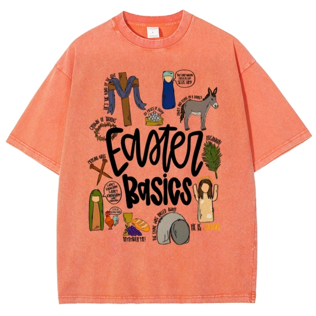 Easter Basics Vintage Distressed Washed T-Shirt 