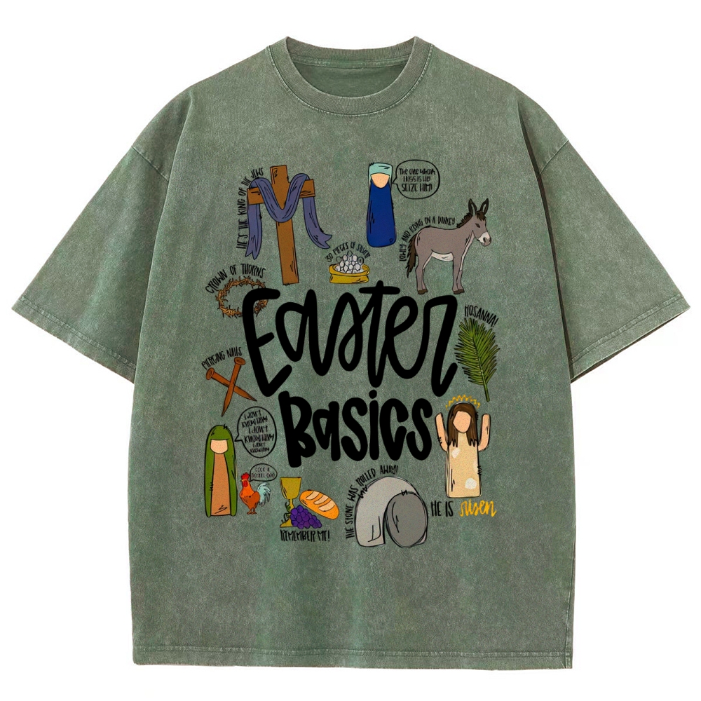 Easter Basics Vintage Distressed Washed T-Shirt 
