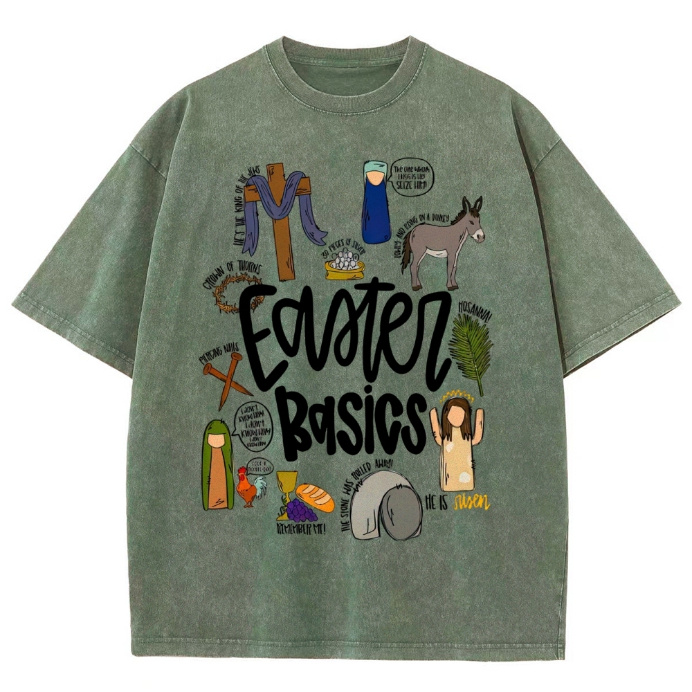 Easter Basics Vintage Distressed Washed T-Shirt 