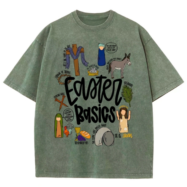 Easter Basics Vintage Distressed Washed T-Shirt 