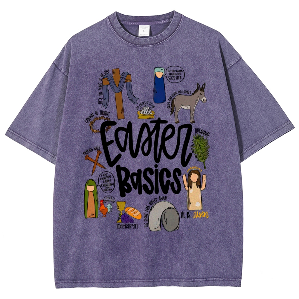 Easter Basics Vintage Distressed Washed T-Shirt 