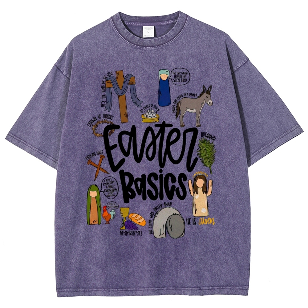 Easter Basics Vintage Distressed Washed T-Shirt 
