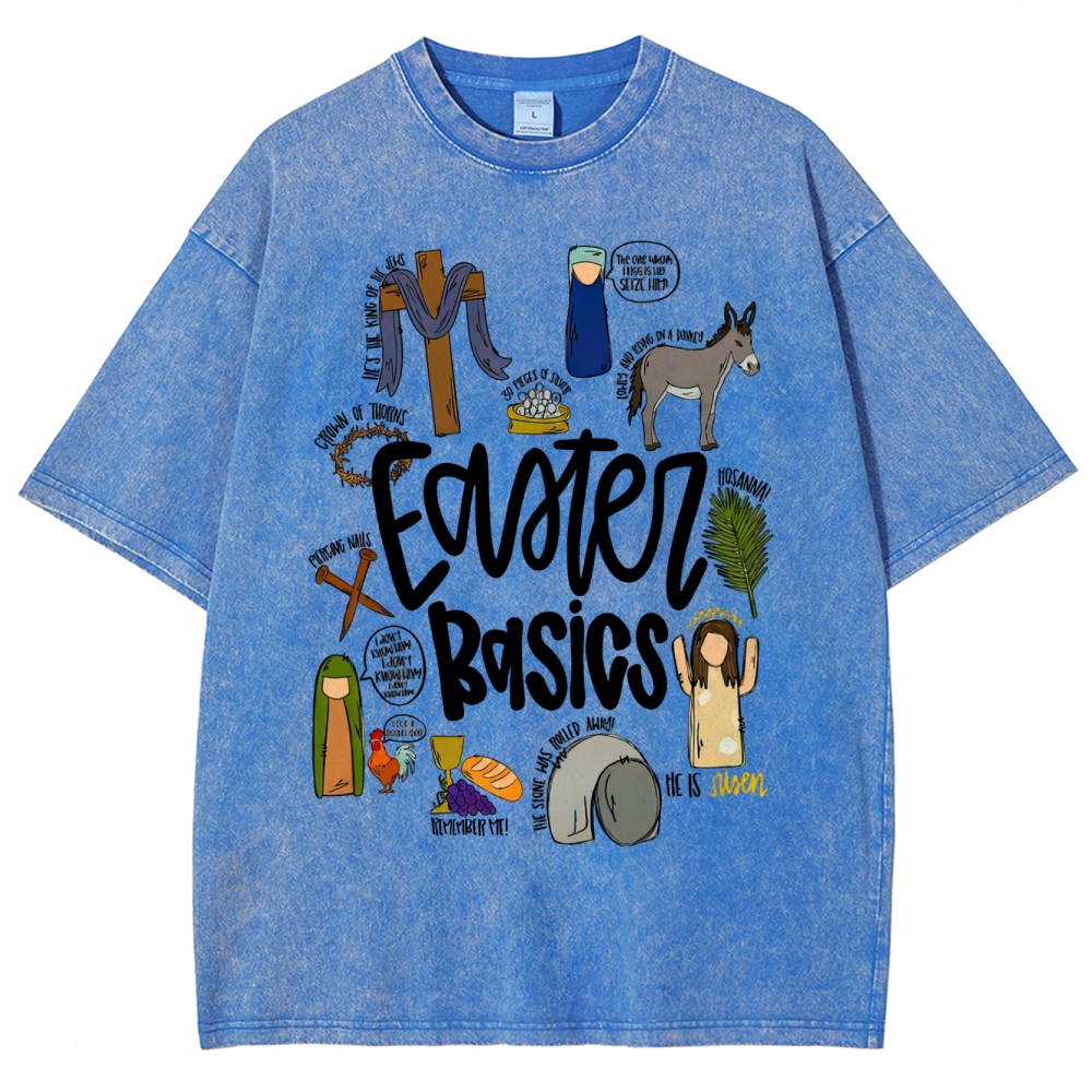 Easter Basics Vintage Distressed Washed T-Shirt 