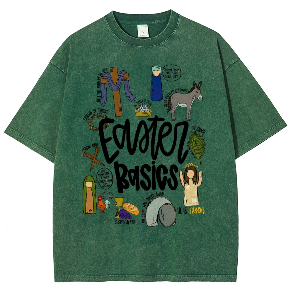 Easter Basics Vintage Distressed Washed T-Shirt 