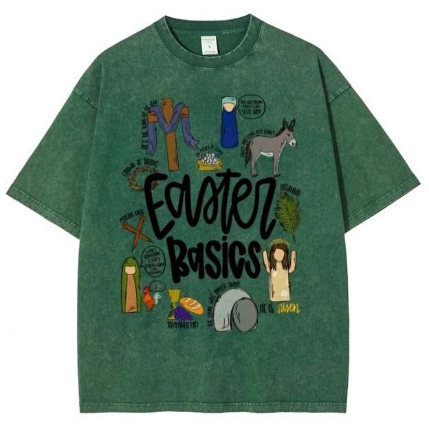 Easter Basics Vintage Distressed Washed T-Shirt 