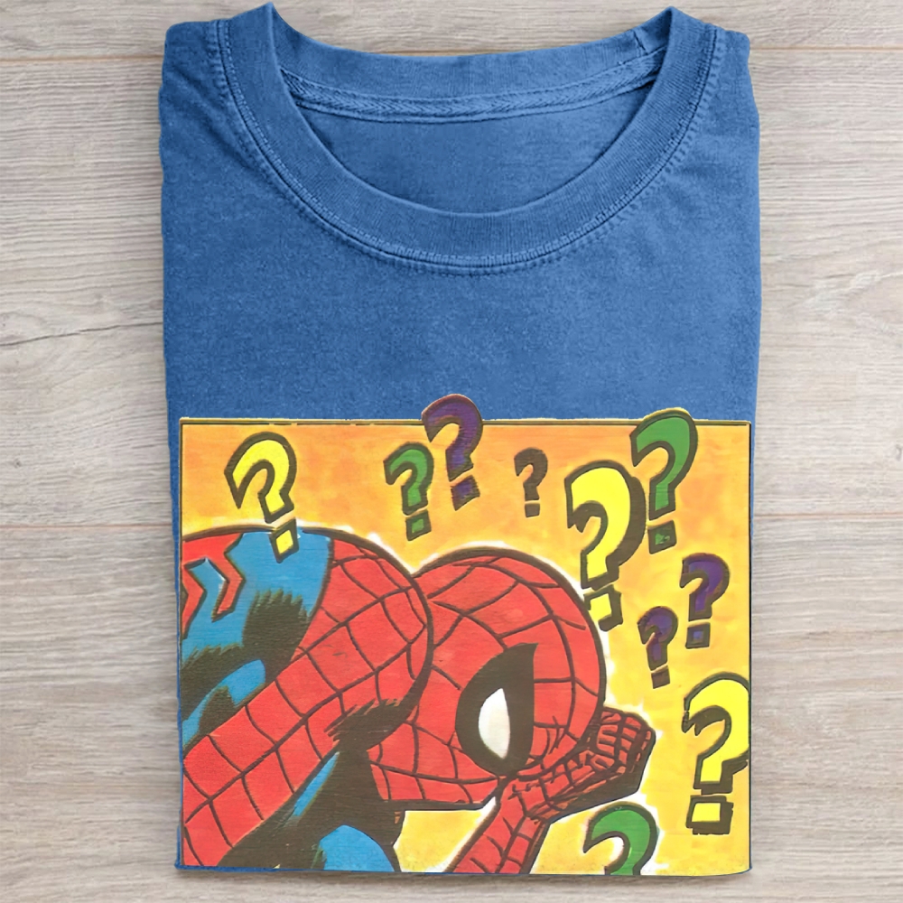 "Confused Spider-Man" Comic Vintage Washed Tee