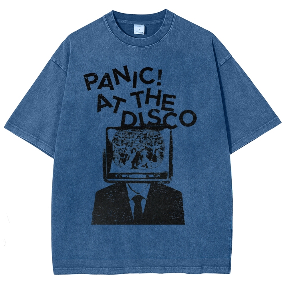 Retro TV Head Graphic Washed T-Shirt 