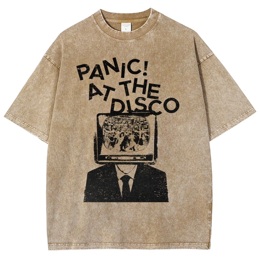Retro TV Head Graphic Washed T-Shirt 