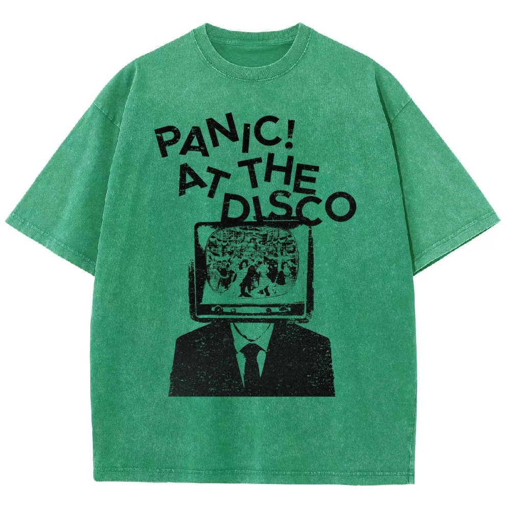 Retro TV Head Graphic Washed T-Shirt 