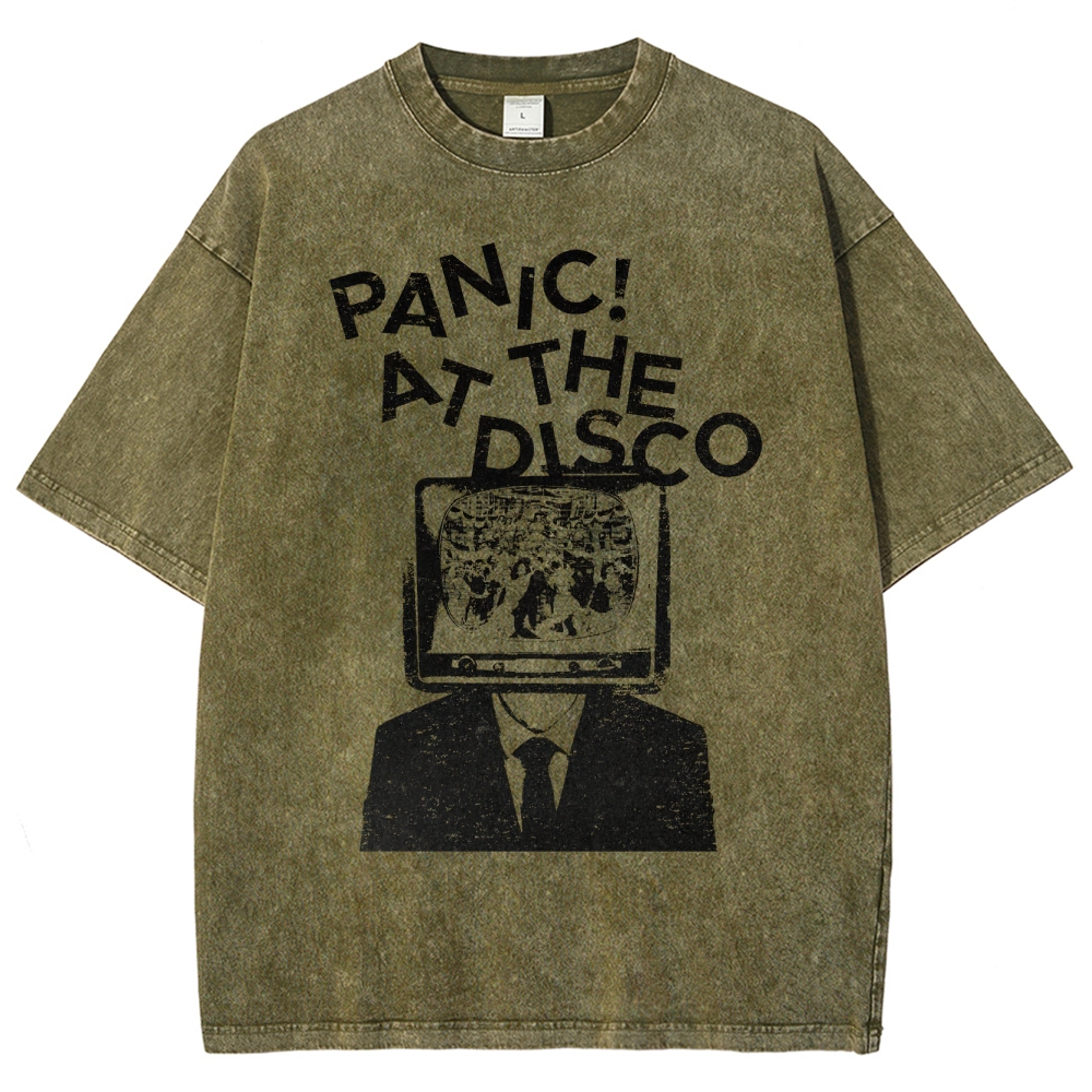 Retro TV Head Graphic Washed T-Shirt 