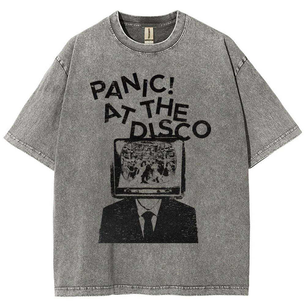 Retro TV Head Graphic Washed T-Shirt 