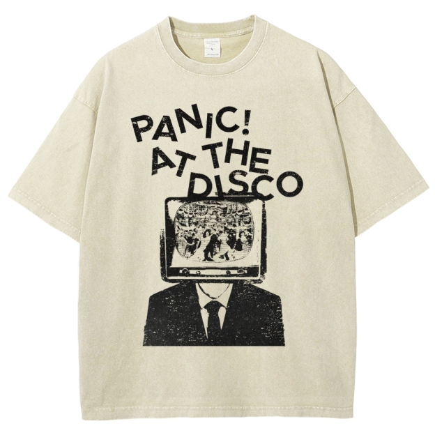 Retro TV Head Graphic Washed T-Shirt 