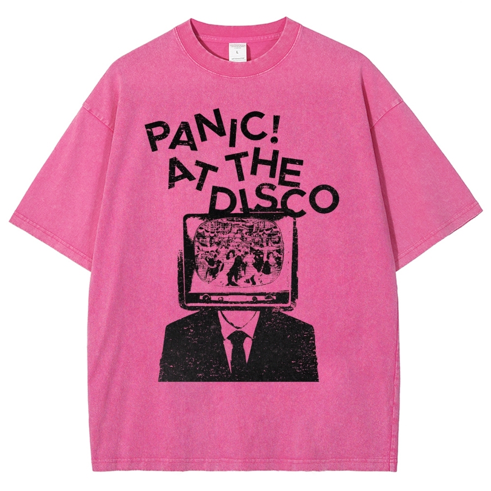 Retro TV Head Graphic Washed T-Shirt 