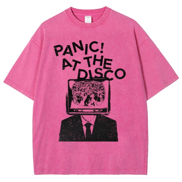 Retro TV Head Graphic Washed T-Shirt 