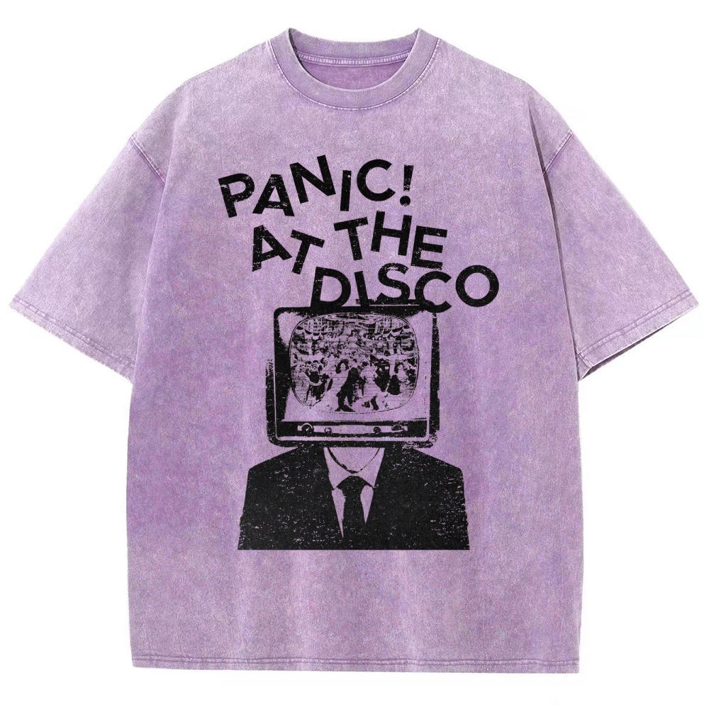Retro TV Head Graphic Washed T-Shirt 