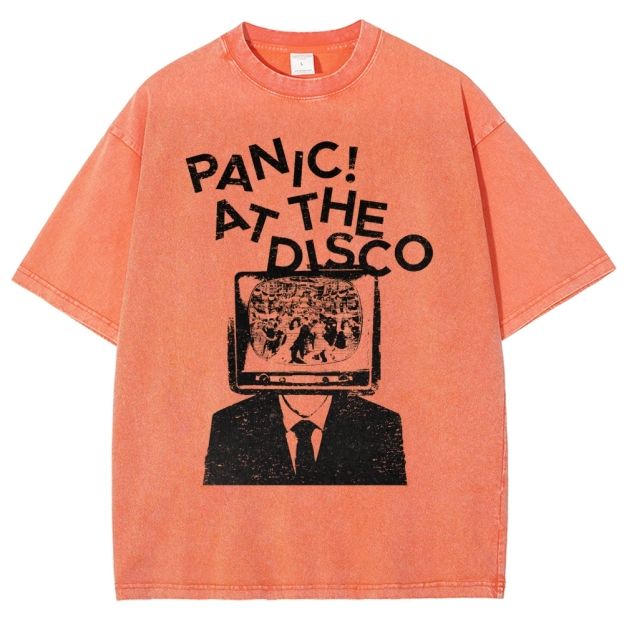 Retro TV Head Graphic Washed T-Shirt 