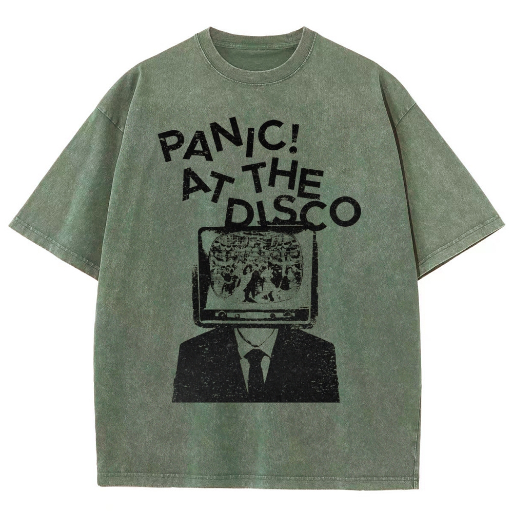 Retro TV Head Graphic Washed T-Shirt 