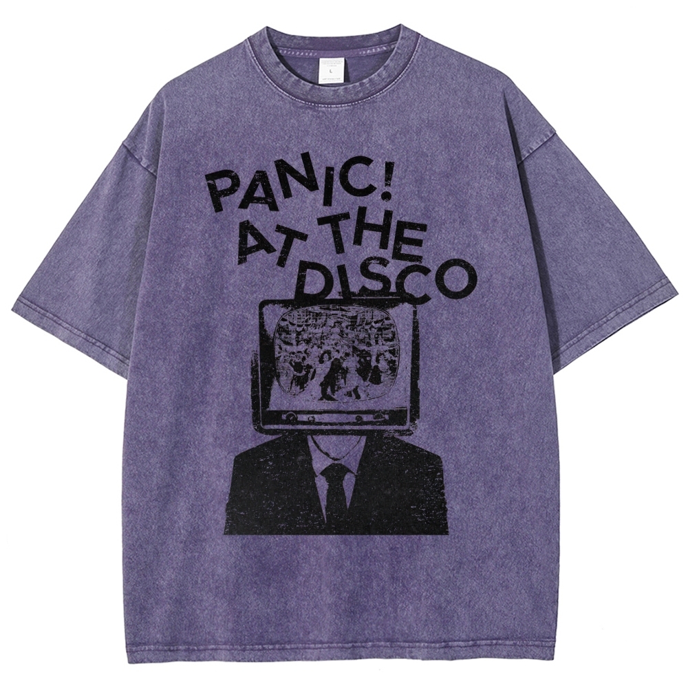 Retro TV Head Graphic Washed T-Shirt 