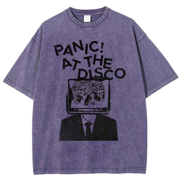 Retro TV Head Graphic Washed T-Shirt 