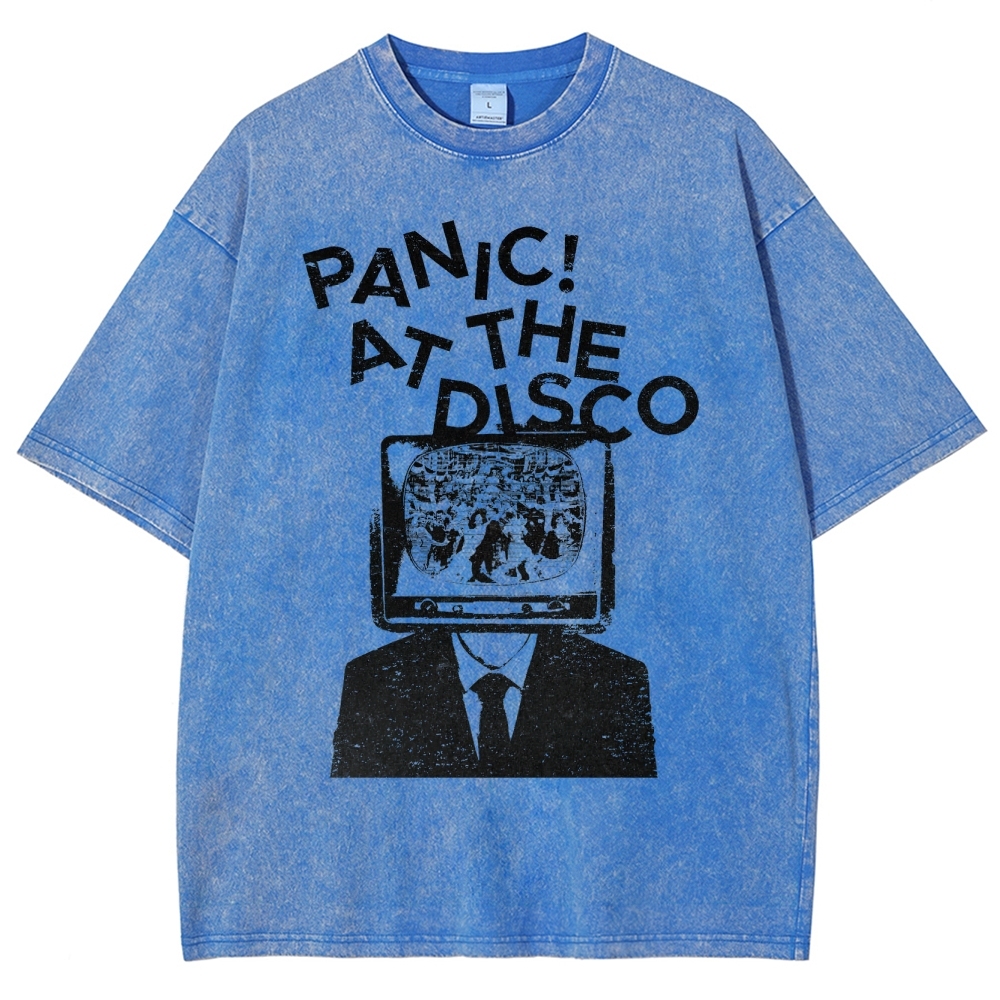 Retro TV Head Graphic Washed T-Shirt 