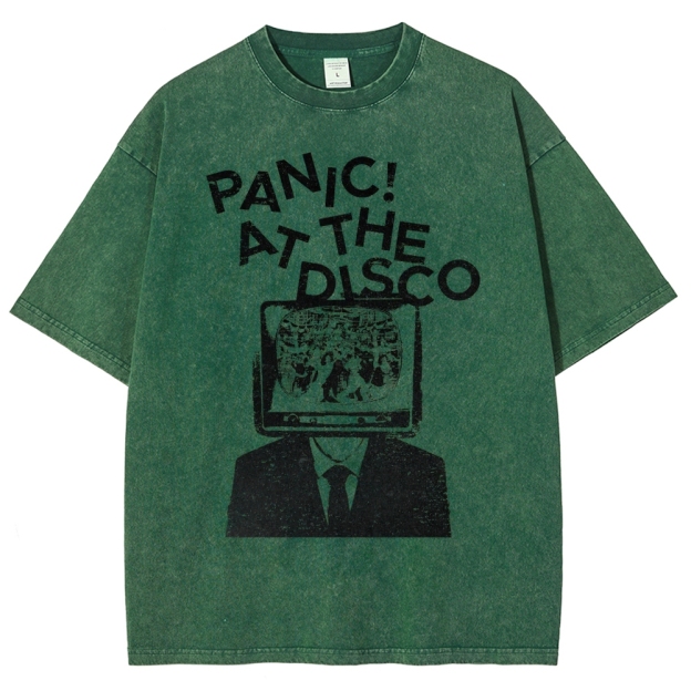 Retro TV Head Graphic Washed T-Shirt 